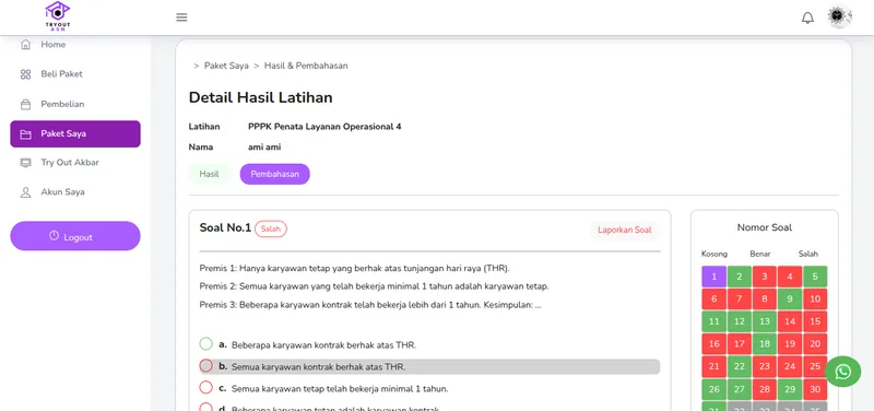 Fitur Pelaporan Soal Bermasalah