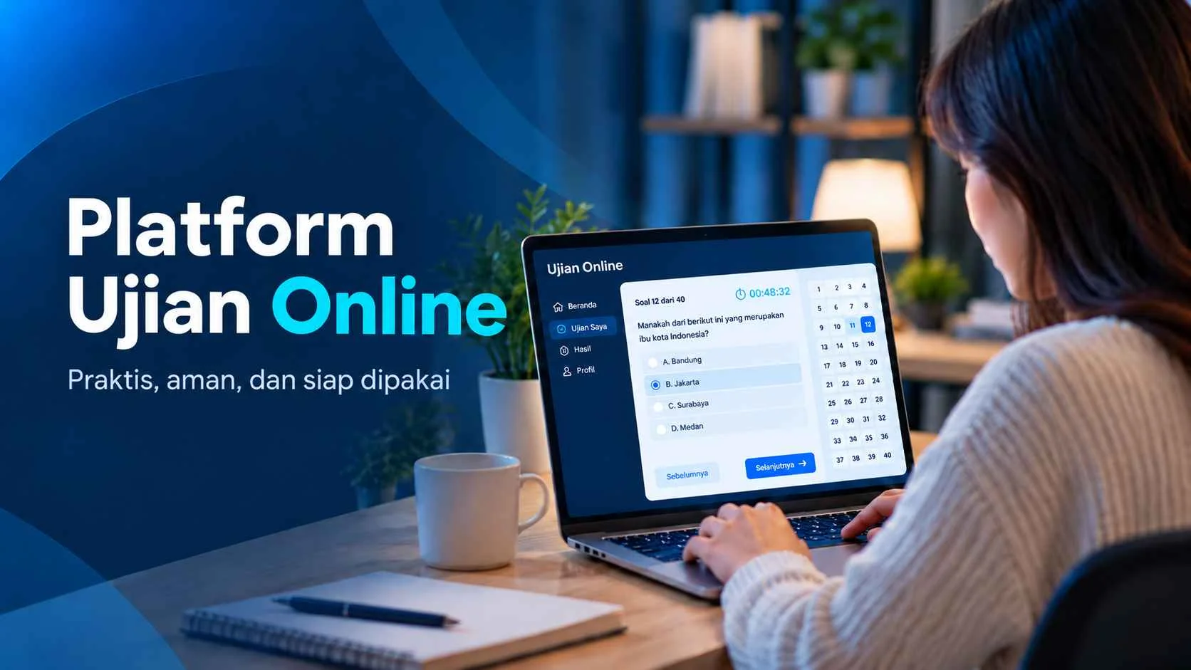 Mockup Sistem Ujian Online CBT Ujian.or.id