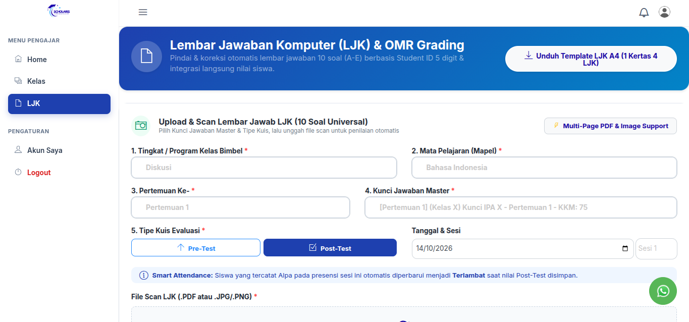 Pengunduhan Template LJK A4 Hemat Kertas