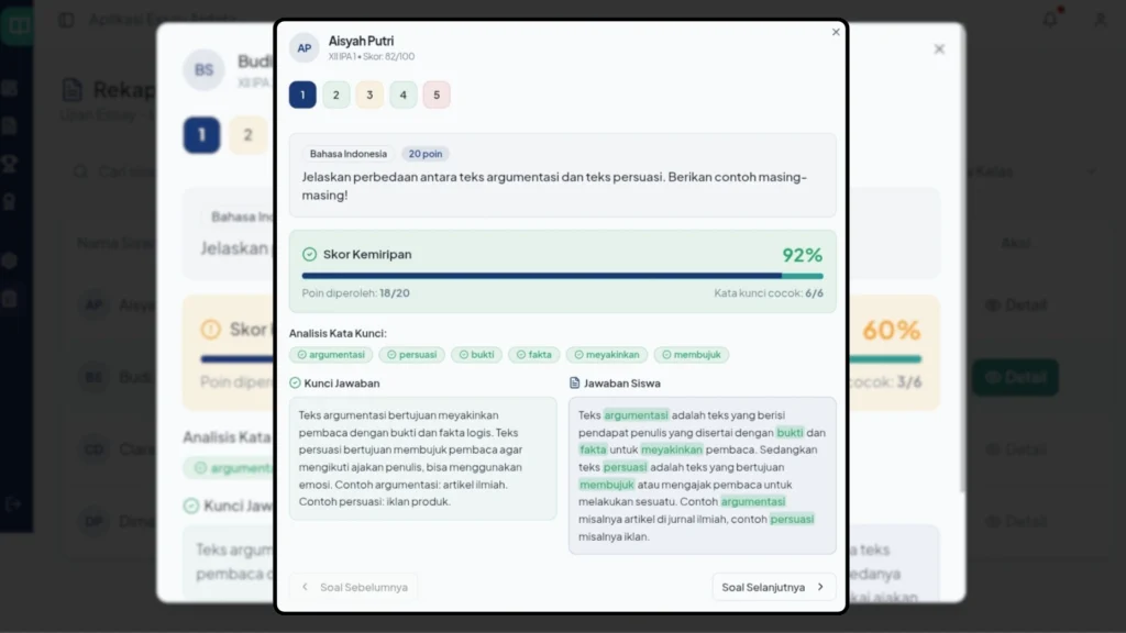 Jasa Pembuatan Aplikasi Tes Essay Uraian analisa jawaban
