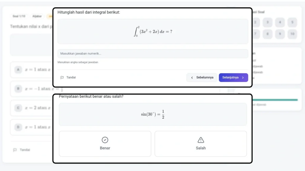 Jasa Pembuatan Aplikasi Tes Matematika banyak jenis soal