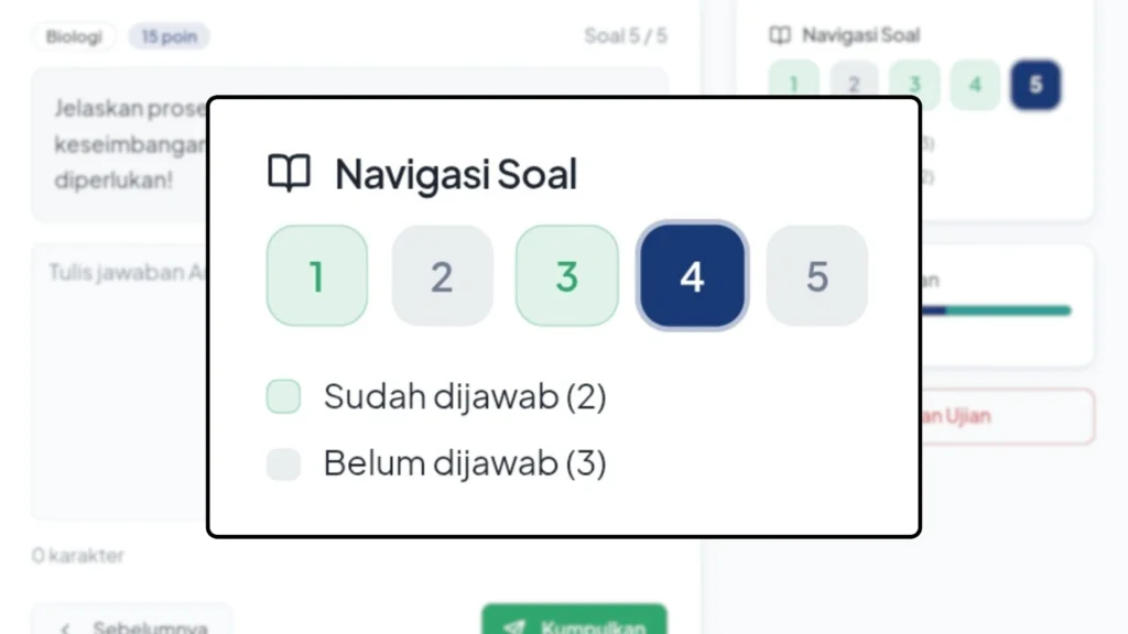 Jasa Pembuatan Aplikasi Tes Essay Uraian navigasi user friendly